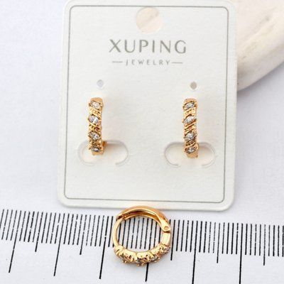 Сережки Xuping з медичного золота позолота 18К (02990) 02990 фото