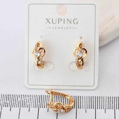 Сережки Xuping з медичного золота позолота 18К (04081) 04081 фото