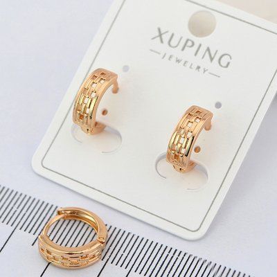 Сережки Xuping из медицинского золота позолота 18К 01025 фото