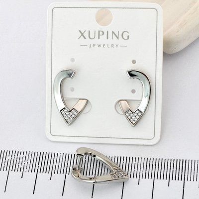 Сережки Xuping из медицинского золота родий (03833) 03833 фото