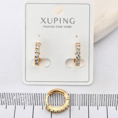 Сережки Xuping з медичного золота позолота 18К (04377) 04377 фото