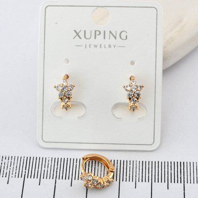 Сережки Xuping квітка з медичного золота позолота 18К (04036) 04036 фото