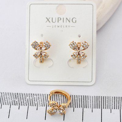 Сережки Xuping метелики з медичного золота позолота 18К (03737) 03737 фото