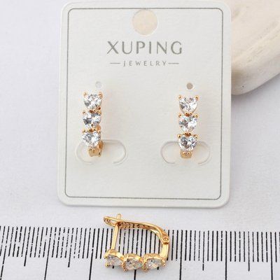 Сережки Xuping сердечки з медичного золота позолота 18К (04085) 04085 фото