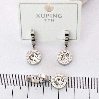 Сережки Xuping TTM из медицинского золота родий (03837) 03837 фото