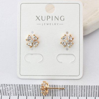 Сережки Xuping цвяшки (пусети) квітка з медичного золота позолота 18К (04231) 04231 фото
