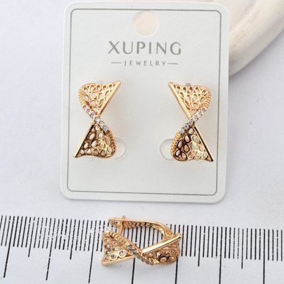 Сережки Xuping з медичного золота позолота 18К (03788) 03788 фото
