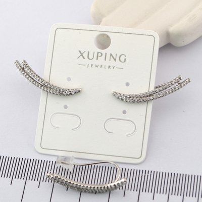 Сережки Xuping из медицинского золота родий 01030 фото