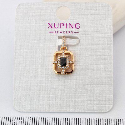 Кулон Xuping чорний камінь з медичного золота позолота 18К (03906) 03906 фото