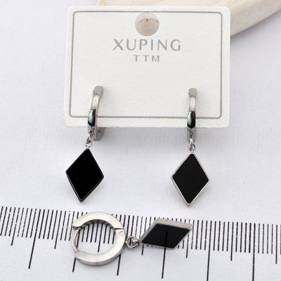 Сережки Xuping TTM ромбы из медицинского золота родий (02863) 02863 фото