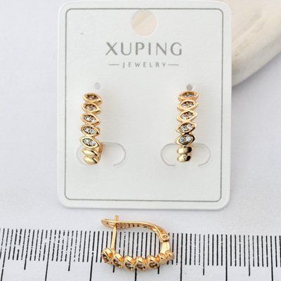 Сережки Xuping з медичного золота позолота 18К (03954) 03954 фото