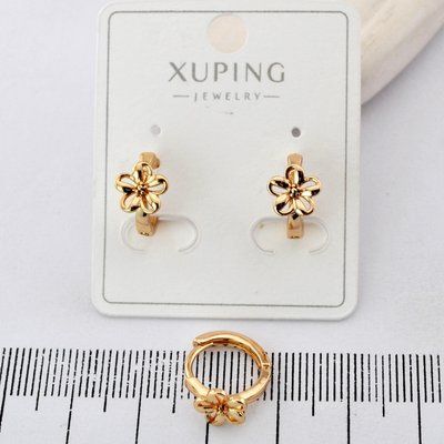 Сережки Xuping квітка з медичного золота позолота 18К (03741) 03741 фото