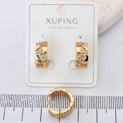 Сережки Xuping из медицинского золота позолота 18К (03955) 03955 фото