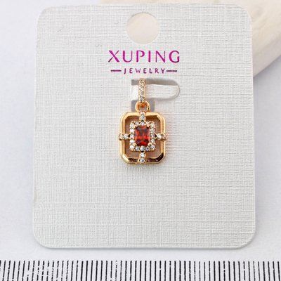 Кулон Xuping червоний камінь з медичного золота позолота 18К (03908) 03908 фото