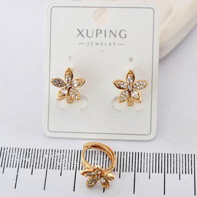 Сережки Xuping квітка з медичного золота позолота 18К (03742) 03742 фото