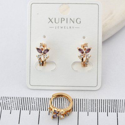 Сережки Xuping метелики з медичного золота позолота 18К (04041) 04041 фото