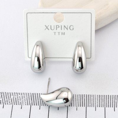 Сережки Xuping TTM цвяшки (пусети) з медичного золота родій (04218) 04218 фото