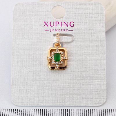 Кулон Xuping зелений камінь з медичного золота позолота 18К (03909) 03909 фото