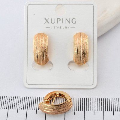 Сережки Xuping цвяшки (пусети) з медичного золота позолота 18К (04091) 04091 фото