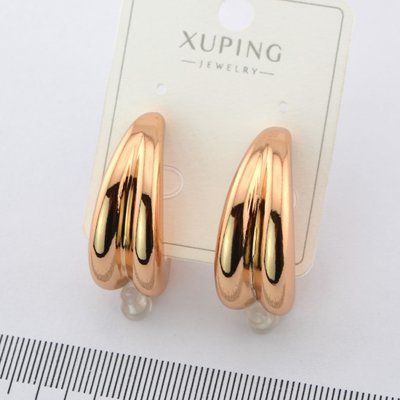 Сережки Xuping гвоздики (пусеты) из медицинского золота позолота 18К 00986 фото
