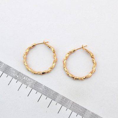 Сережки Xuping кільця 3 см з медичного золота позолота 18К (04385) 04385 фото