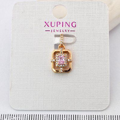 Кулон Xuping рожевий камінь з медичного золота позолота 18К (03911) 03911 фото