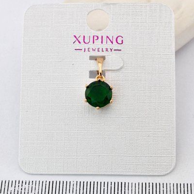 Кулон Xuping зелений камінь з медичного золота позолота 18К (03912) 03912 фото