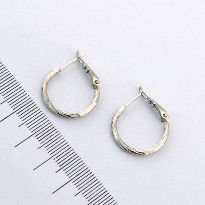 Сережки Xuping кільця 2 см з медичного золота родій (01486) 01486 фото