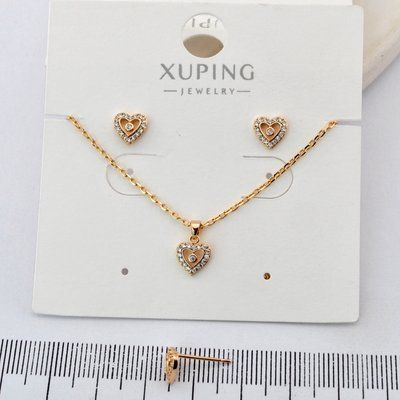Комплект сережки + кулон Xuping з медичного золота позолота 18К (03452) 03452 фото