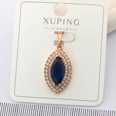Кулон Xuping синій камінь з медичного золота позолота 18К (01437) 01437 фото