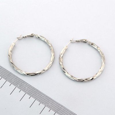 Сережки Xuping кольца 4 см из медицинского золота родий 01127 фото