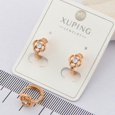 Сережки Xuping цветочек из медицинского золота позолота 18К (00666) 00666 фото