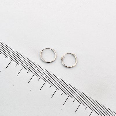 Сережки Xuping кільця 1.2 см з медичного золота родій (03749) 03749 фото