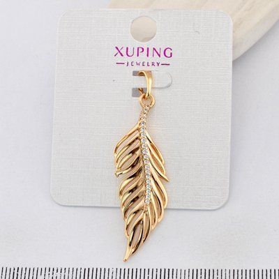 Кулон Xuping пірʼя з медичного золота позолота 18К (03916) 03916 фото