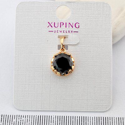 Кулон Xuping чорний камінь з медичного золота позолота 18К (03917) 03917 фото