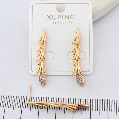 Сережки Xuping гвоздики (пусеты) из медицинского золота позолота 18К (04050) 04050 фото