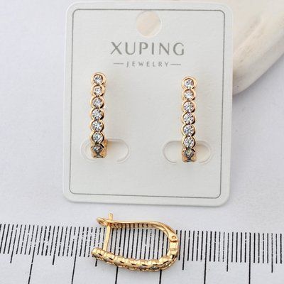 Сережки Xuping з медичного золота позолота 18К (03802) 03802 фото