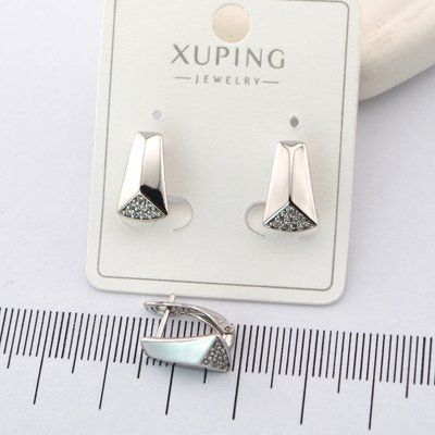 Сережки Xuping из медицинского золота родий 01179 фото