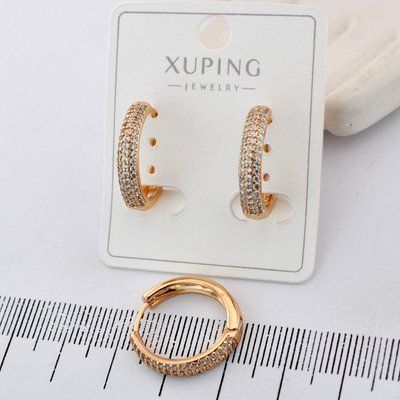 Сережки Xuping з медичного золота позолота 18К (03804) 03804 фото