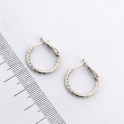 Сережки Xuping кольца 2 см из медицинского золота родий (01935) 01935 фото