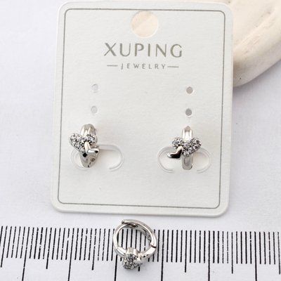 Сережки Xuping сердечки из медицинского золота родий (00253) 00253 фото