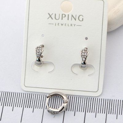 Сережки Xuping з медичного золота родій 01233 фото