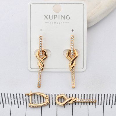 Сережки Xuping трансформери з медичного золота позолота 18К (03971) 03971 фото