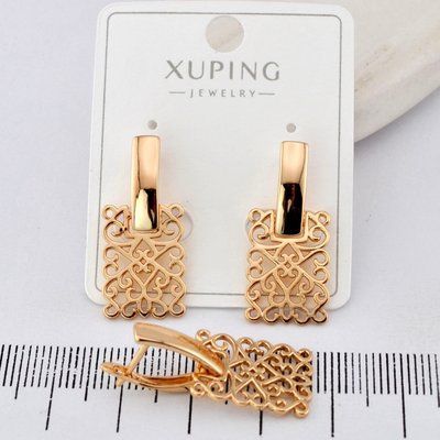 Сережки Xuping з медичного золота позолота 18К (03513) 03513 фото