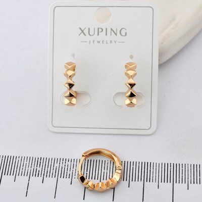 Сережки Xuping з медичного золота позолота 18К (03809) 03809 фото