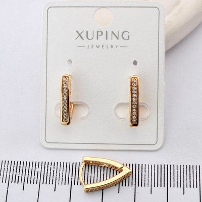 Сережки Xuping трикутники з медичного золота позолота 18К (03297) 03297 фото