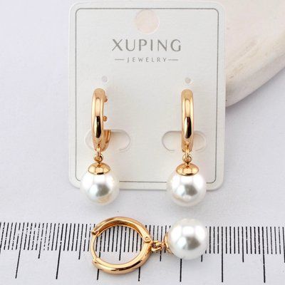 Сережки Xuping с жемчужиной из медицинского золота позолота 18К (04109) 04109 фото