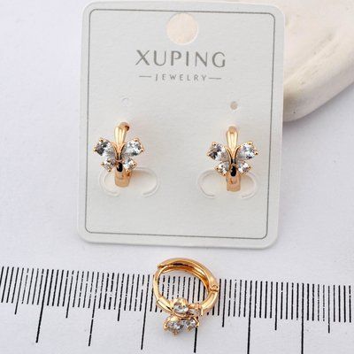 Сережки Xuping метелики з медичного золота позолота 18К (03567) 03567 фото