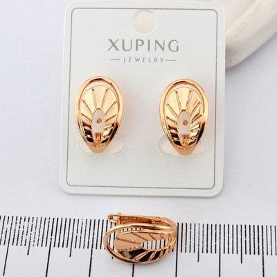 Сережки Xuping из медицинского золота розовый оттенок (03827) 03827 фото