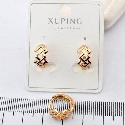 Сережки Xuping ромби з медичного золота позолота 18К (03020) 03020 фото